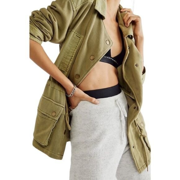 Free People Saturday Utility Jacket in Sweet Sage Size XS - Picture 3 of 14